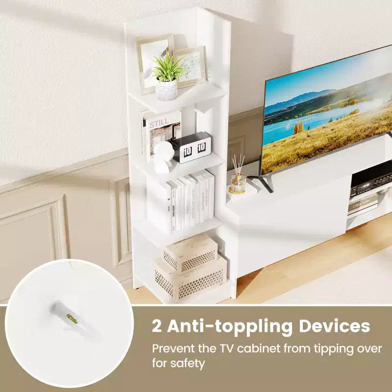Mobile TV per televisori fino a 50'', porta TV moderno con ripiani e mensola regolabile in 3 posizioni