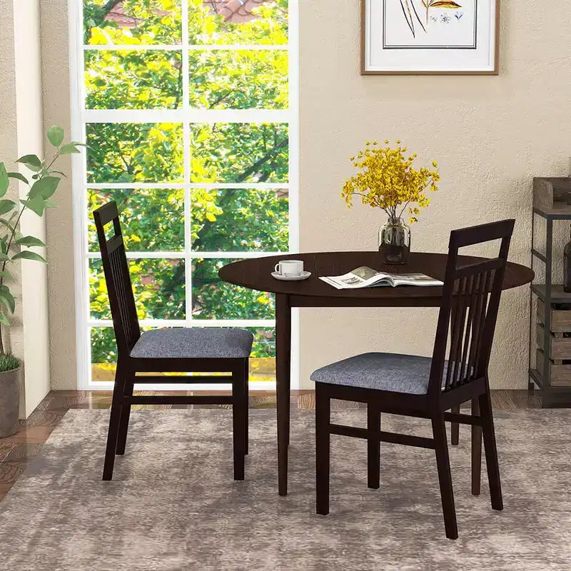 Set di 2 sedie da pranzo imbottite senza braccioli da cucina con schienale inclinato
