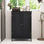 Mobiletto da bagno salvaspazio con doppie ante, armadietto da cucina, scarpiera, nero