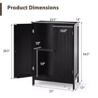 Mobiletto da bagno salvaspazio con doppie ante, armadietto da cucina, scarpiera, nero