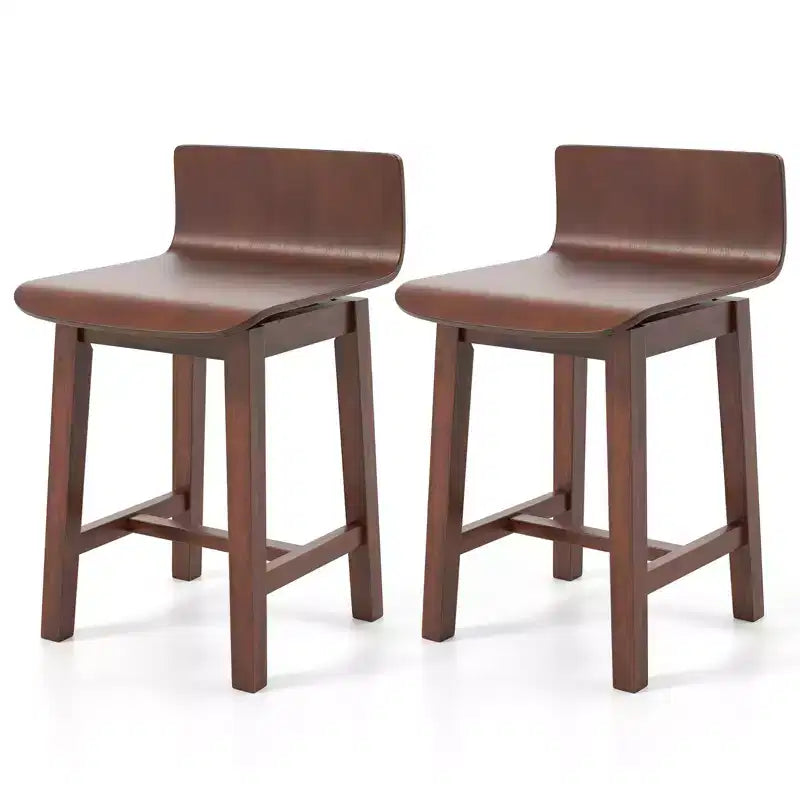 Sedia da pranzo girevole, set di 4 sedie da cucina in legno in stile rustico, senza braccioli, sedie laterali