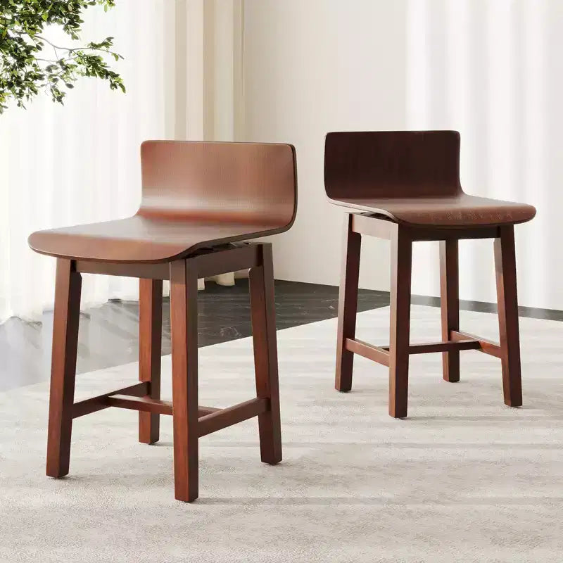Sedia da pranzo girevole, set di 4 sedie da cucina in legno in stile rustico, senza braccioli, sedie laterali