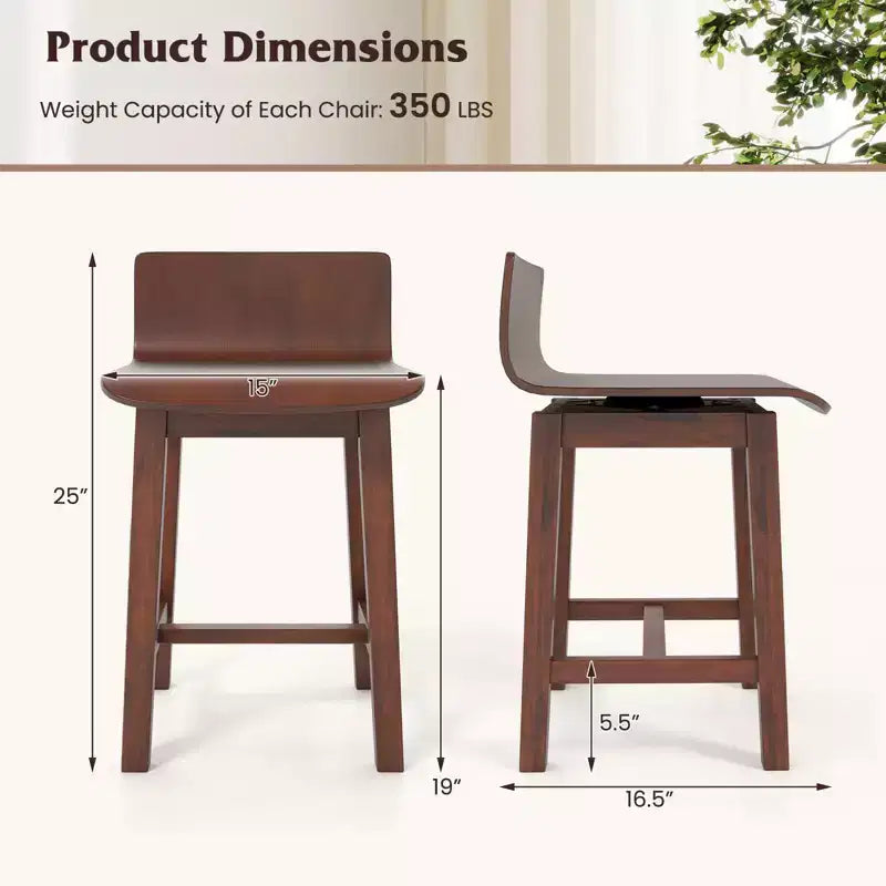 Sedia da pranzo girevole, set di 4 sedie da cucina in legno in stile rustico, senza braccioli, sedie laterali