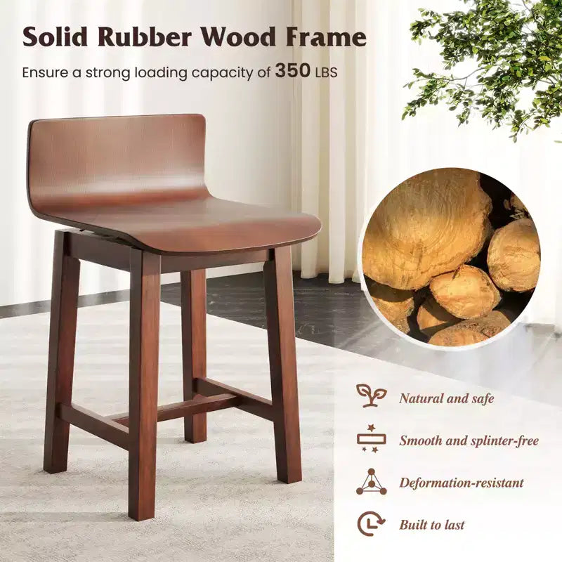 Sedia da pranzo girevole, set di 4 sedie da cucina in legno in stile rustico, senza braccioli, sedie laterali