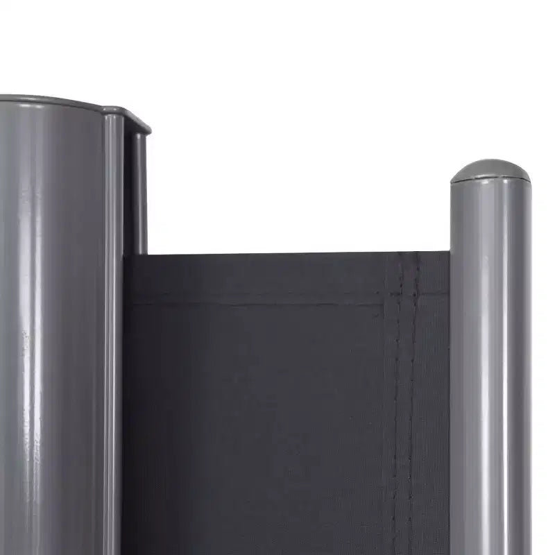 Divisorio a schermo avvolgibile a doppio braccio estensibile per patio, 237x63H cm