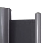 Divisorio a schermo avvolgibile a doppio braccio estensibile per patio, 237x63H cm