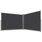 Divisorio a schermo avvolgibile a doppio braccio estensibile per patio, 237x63H cm