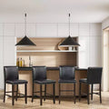 4 Sgabelli da Bar in Pelle PVC, Sgabelli da Cucina Altezza Bancone per Isola Cucina Neri