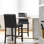 4 Sgabelli da Bar in Pelle PVC, Sgabelli da Cucina Altezza Bancone per Isola Cucina Neri