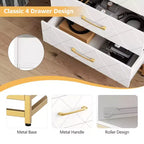 Cassettiera Moderna a 4 Cassetti per Camera da Leto - Ampio Comò Contenitore con Eleganti Maniglie in Metallo, Elegante Mobile per Camera da Letto