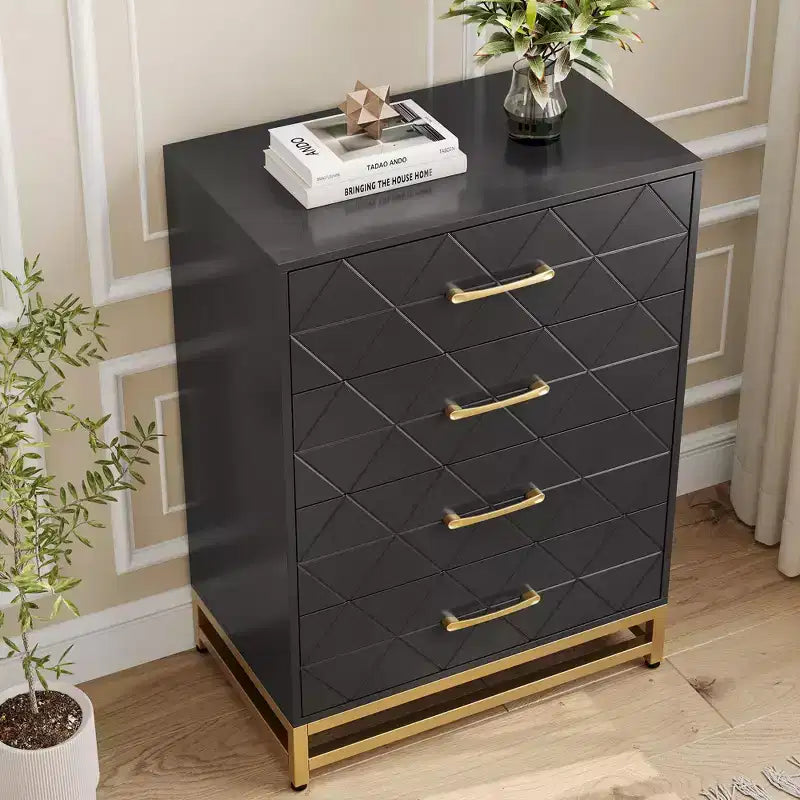 Cassettiera Moderna a 4 Cassetti per Camera da Leto - Ampio Comò Contenitore con Eleganti Maniglie in Metallo, Elegante Mobile per Camera da Letto
