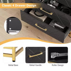 Cassettiera Moderna a 4 Cassetti per Camera da Leto - Ampio Comò Contenitore con Eleganti Maniglie in Metallo, Elegante Mobile per Camera da Letto