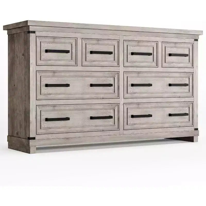 Acekool Comò 8 Cassetti Stile Fattoria, Organizzatore Cassettiera in Legno Rustico per Camera da Letto, Armadio, Soggiorno, Corridoio