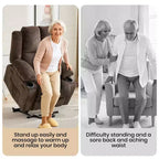 Poltrona Reclinabile Elettrica GustoWave Power Lift per Anziani, Recliner Elettrico Oversize con Massaggio, Riscaldamento, Posizione Orizzontale, Funzione Alzapersona, 2 Portabicchieri