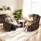 Poltrona Reclinabile Elettrica GustoWave Power Lift per Anziani, Recliner Elettrico Oversize con Massaggio, Riscaldamento, Posizione Orizzontale, Funzione Alzapersona, 2 Portabicchieri