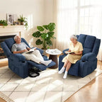 Poltrona Reclinabile Elettrica GustoWave Power Lift per Anziani, Recliner Elettrico Oversize con Massaggio, Riscaldamento, Posizione Orizzontale, Funzione Alzapersona, 2 Portabicchieri