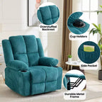 Poltrona Reclinabile Elettrica GustoWave Power Lift per Anziani, Recliner Elettrico Oversize con Massaggio, Riscaldamento, Posizione Orizzontale, Funzione Alzapersona, 2 Portabicchieri