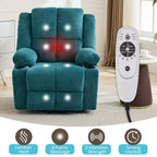 Poltrona Reclinabile Elettrica GustoWave Power Lift per Anziani, Recliner Elettrico Oversize con Massaggio, Riscaldamento, Posizione Orizzontale, Funzione Alzapersona, 2 Portabicchieri