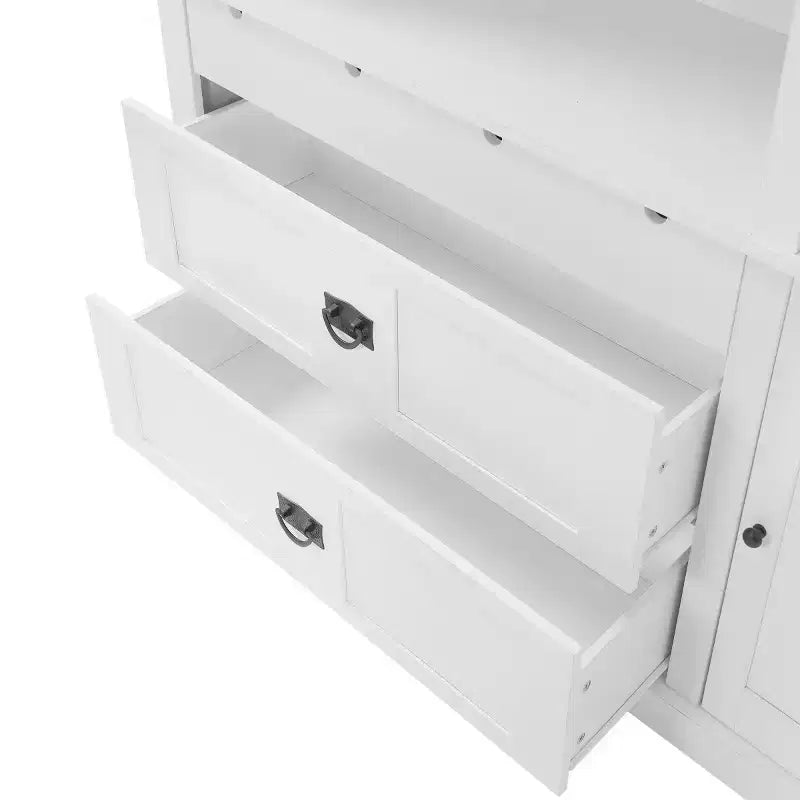 Dispensa da cucina indipendente grande da 160 cm, mobile per microonde con cassetti, ripiani regolabili per cucina o sala da pranzo-Panipeachy
