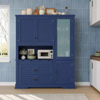 Dispensa da cucina indipendente grande da 160 cm, mobile per microonde con cassetti, ripiani regolabili per cucina o sala da pranzo-Panipeachy
