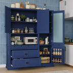 Dispensa da cucina indipendente grande da 160 cm, mobile per microonde con cassetti, ripiani regolabili per cucina o sala da pranzo-Panipeachy