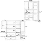 Dispensa da cucina indipendente grande da 160 cm, mobile per microonde con cassetti, ripiani regolabili per cucina o sala da pranzo-Panipeachy