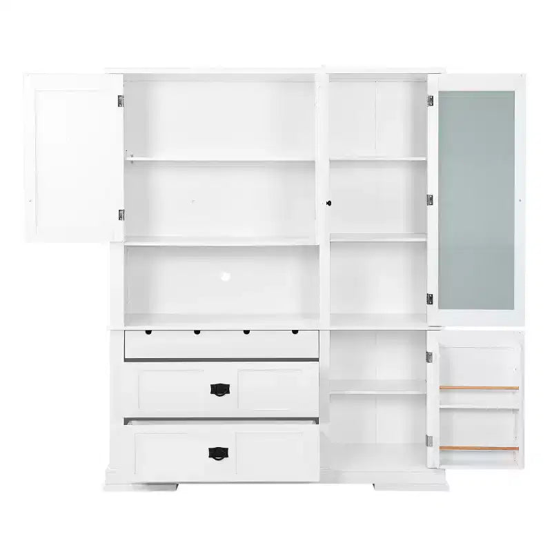 Dispensa da cucina indipendente grande da 160 cm, mobile per microonde con cassetti, ripiani regolabili per cucina o sala da pranzo-Panipeachy