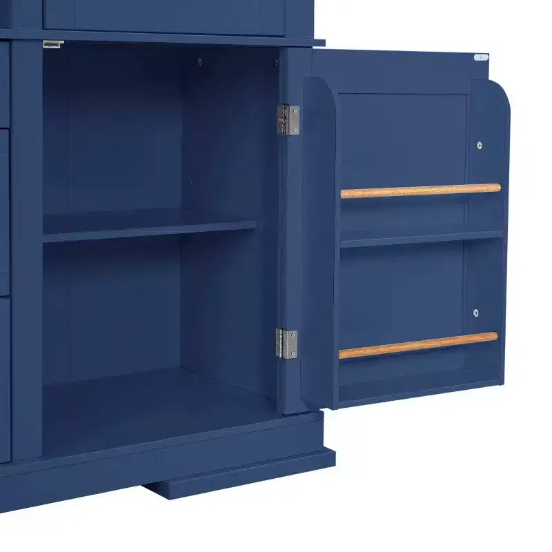 Dispensa da cucina indipendente grande da 160 cm, mobile per microonde con cassetti, ripiani regolabili per cucina o sala da pranzo-Panipeachy