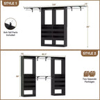 Besiost Set di due sistemi per armadi da 80-120 W con anta e cassetti in legno