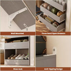 Besiost Set di due sistemi per armadi da 80-120 W con anta e cassetti in legno