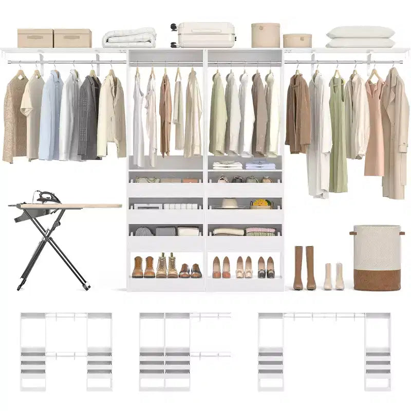 Besiost Set di due sistemi per armadi da 80-120 W con anta e cassetti in legno