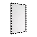 Specchio da parete rettangolare decorativo in marmo TEHOME con motivo audace a scacchiera bianca e nera 20 x 30'', perfetto per bagno, ingresso