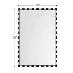 Specchio da parete rettangolare decorativo in marmo TEHOME con motivo audace a scacchiera bianca e nera 20 x 30'', perfetto per bagno, ingresso