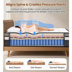 Materasso King Size da 14 pollici, Materasso in Memory Foam per Notti Fresche e Sollievo dalla Pressione, Schiuma Gel Ibrida, Media Rigidità con Gel Rinfrescante, Isolamento del Movimento
