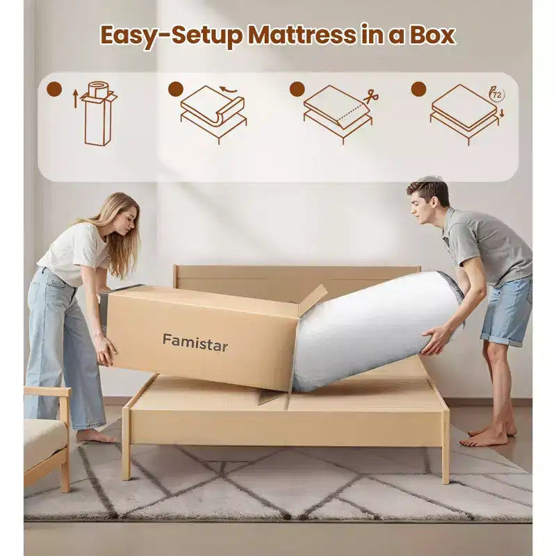Materasso King Size da 14 pollici, Materasso in Memory Foam per Notti Fresche e Sollievo dalla Pressione, Schiuma Gel Ibrida, Media Rigidità con Gel Rinfrescante, Isolamento del Movimento
