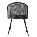 Sedie da Pranzo Set da 2, Poltrona Moderna Imbottita con Schienale in Rattan Intrecciato e Gambe in Metallo Nero - Panipeachy