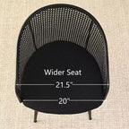 Sedie da Pranzo Set da 2, Poltrona Moderna Imbottita con Schienale in Rattan Intrecciato e Gambe in Metallo Nero - Panipeachy