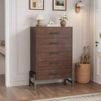 Acekool Cassettiera a 6 cassetti, Armadio alto con gambe moderne per camera da letto o soggiorno, 118,4 cm