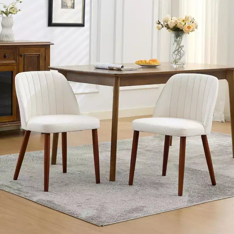 2Pack Dining Chairs, Accent Chair with Comfy Padded & Sturdy Wood Legs, for Kitchen, Dining Room, Restaurant & Cafe