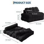 Divano Letto Pieghevole 3-in-1 con Cuscino, Poltrona Trasformabile per Soggiorno, Camera da Letto o Ufficio, 79x52x8