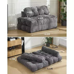 Divano Letto Pieghevole 3-in-1 con Cuscino, Poltrona Trasformabile per Soggiorno, Camera da Letto o Ufficio, 79x52x8