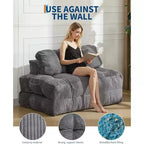 Divano Letto Pieghevole 3-in-1 con Cuscino, Poltrona Trasformabile per Soggiorno, Camera da Letto o Ufficio, 79x52x8