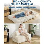 Divano Letto Pieghevole 3-in-1 con Cuscino, Poltrona Trasformabile per Soggiorno, Camera da Letto o Ufficio, 79x52x8