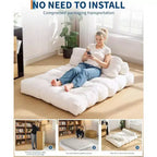 Divano Letto Pieghevole 3-in-1 con Cuscino, Poltrona Trasformabile per Soggiorno, Camera da Letto o Ufficio, 79x52x8