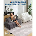 Divano Letto Pieghevole 3-in-1 con Cuscino, Poltrona Trasformabile per Soggiorno, Camera da Letto o Ufficio, 79x52x8