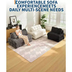 Divano Letto Pieghevole 3-in-1 con Cuscino, Poltrona Trasformabile per Soggiorno, Camera da Letto o Ufficio, 79x52x8