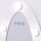 Armadio per travestimenti per bambini con specchio illuminato, organizer per costumi con appendiabiti, mensole, contenitori e ganci, guardaroba per la cameretta delle bambine