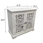 Armadietto da Cucina con 2 Ante Intagliate a Vuoto, Credenza, Tavolino Consolle, Mobile Bar Accento per Sala da Pranzo o Salotto