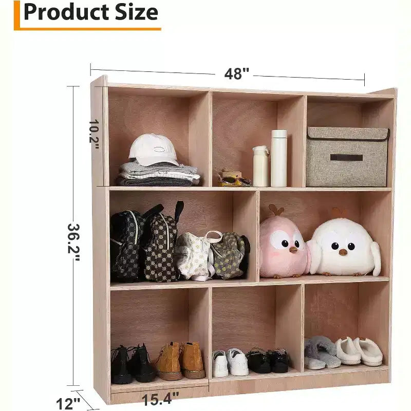Mobiletto rosa con 8 scomparti per bambini con ruote bloccabili e angoli arrotondati per sala giochi, camera da letto, aula scolastica