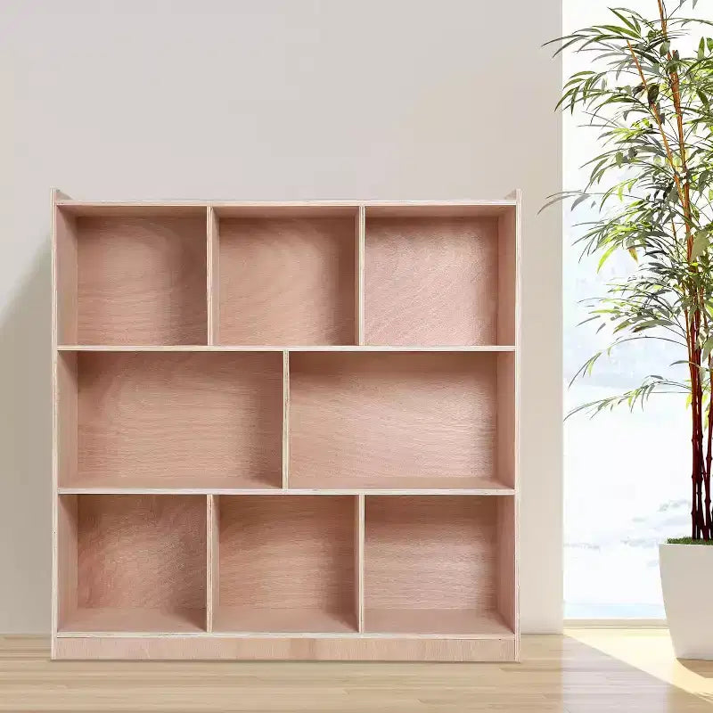 Mobiletto rosa con 8 scomparti per bambini con ruote bloccabili e angoli arrotondati per sala giochi, camera da letto, aula scolastica